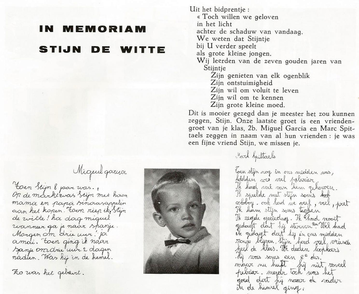 in memoriam Stijn De Witte