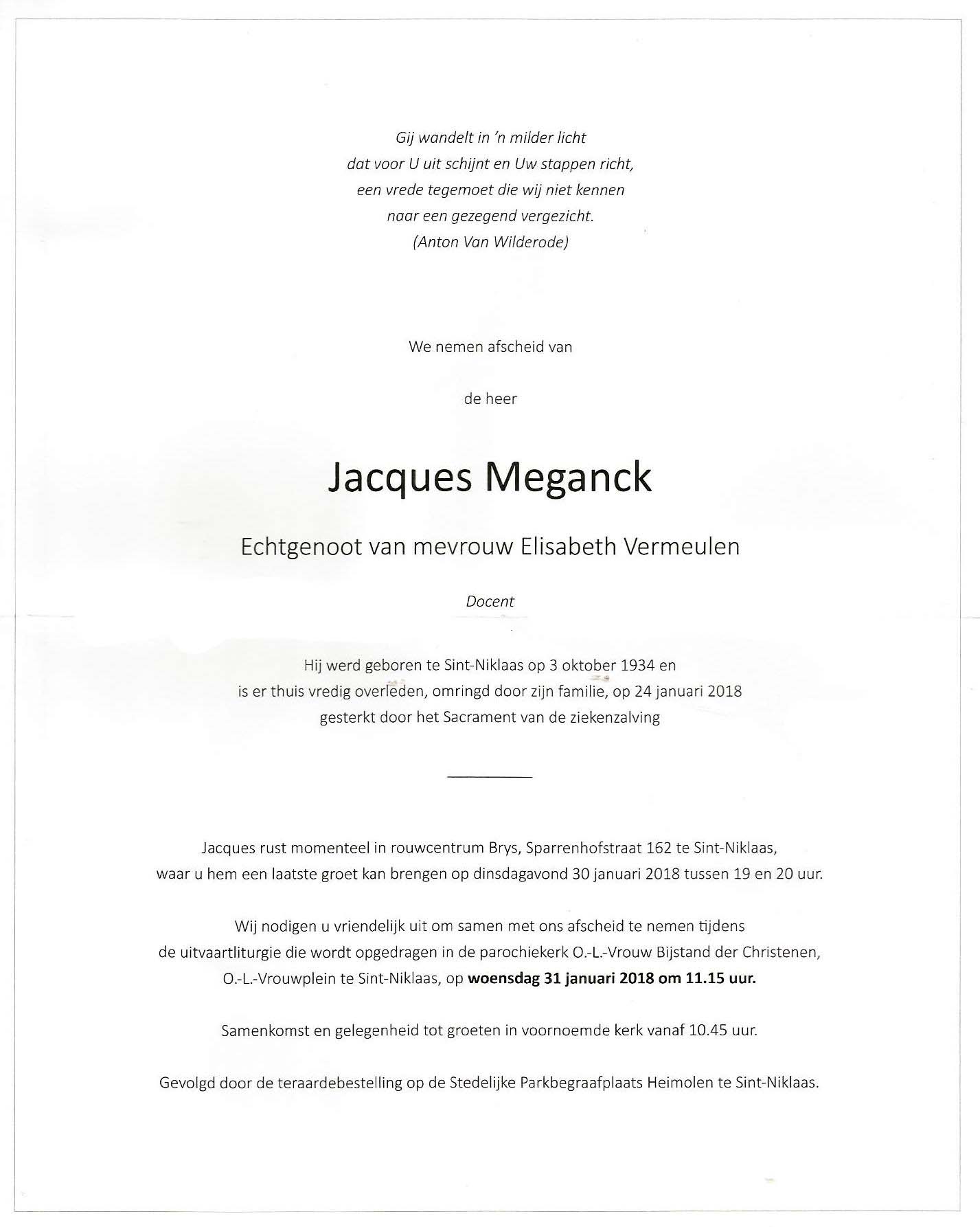 rouwbrief J. Meganck 1